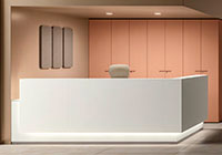 Bancone reception Lux in ambientazione professionale