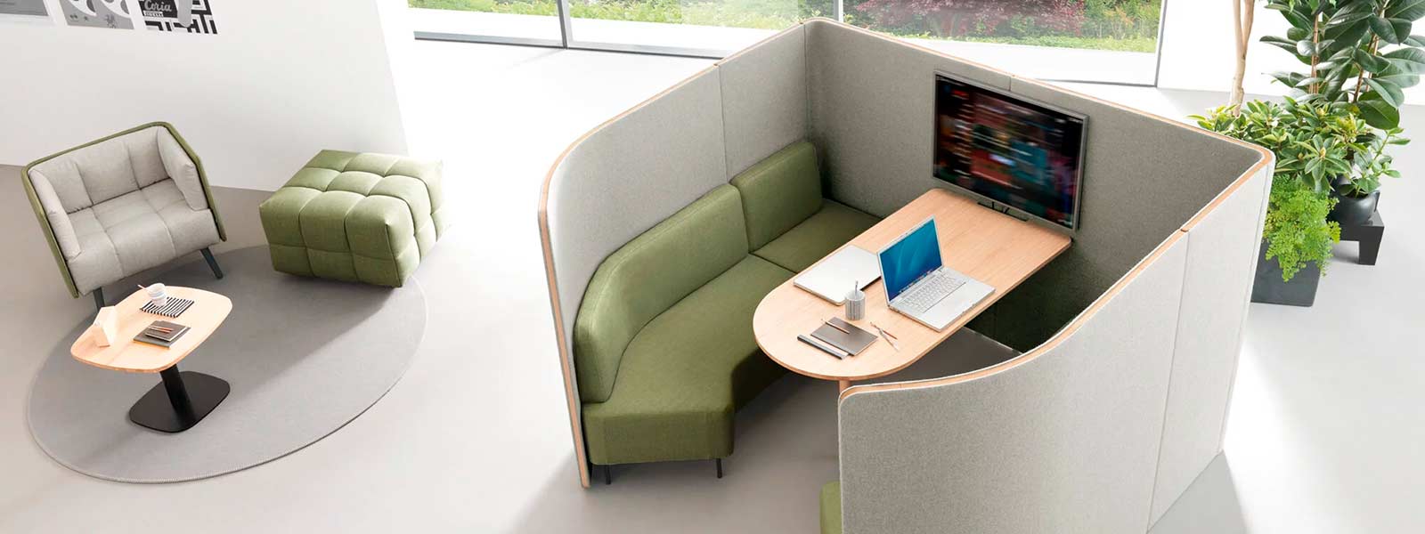 Configurazioni soft-seating per micro-meeting in ufficio