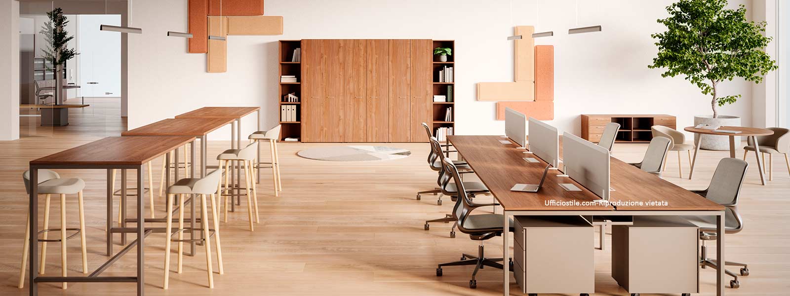 Bench condivisi in un ambiente coworking a budget controllato