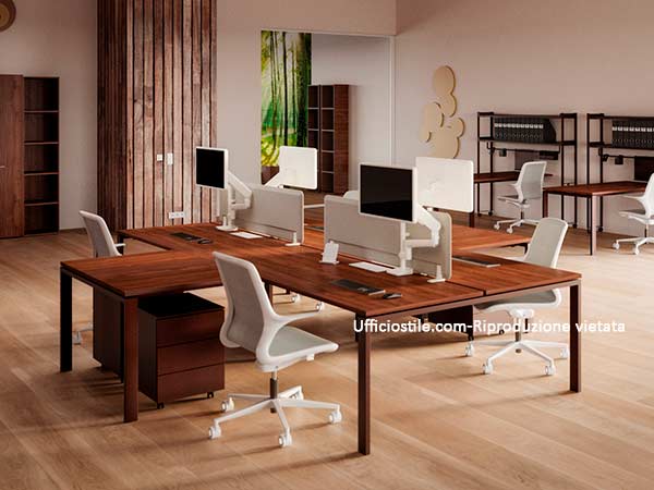 Piani in melaminico per bench condivisi in diverse finiture
