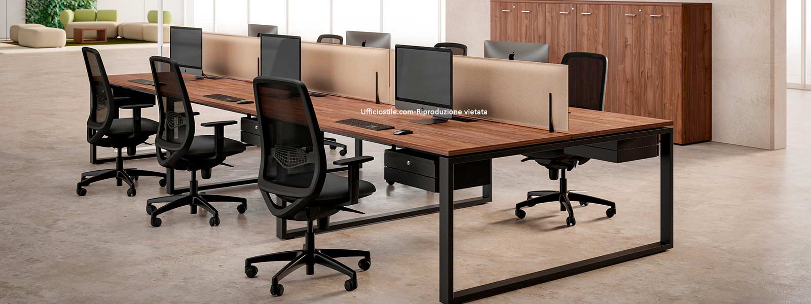 Bench condivisi in pronta consegna in coworking operativo
