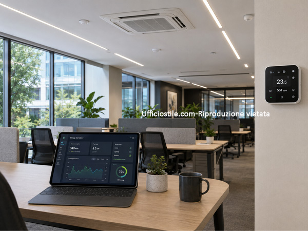 Dettaglio tecnico di soluzioni per l’efficienza energetica in ufficio
