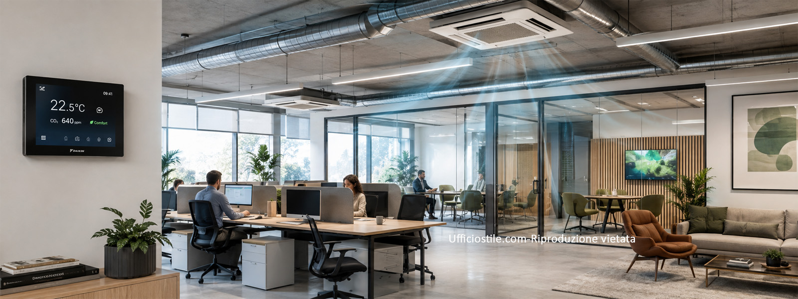 Sistema HVAC efficiente per climatizzazione degli uffici