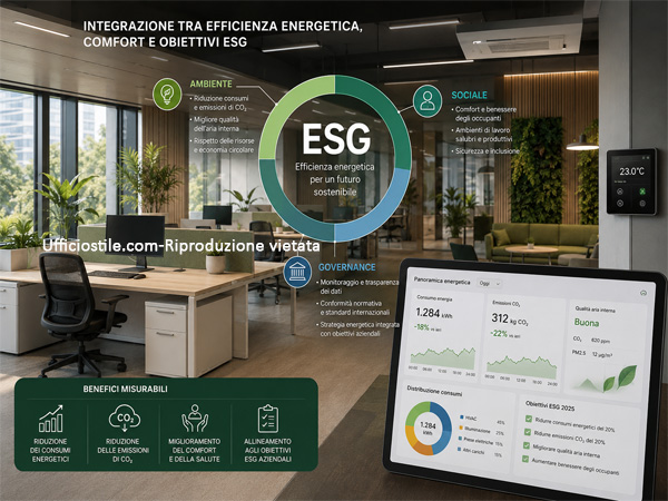 Ambienti di lavoro efficienti dal punto di vista energetico e conformi agli obiettivi ESG