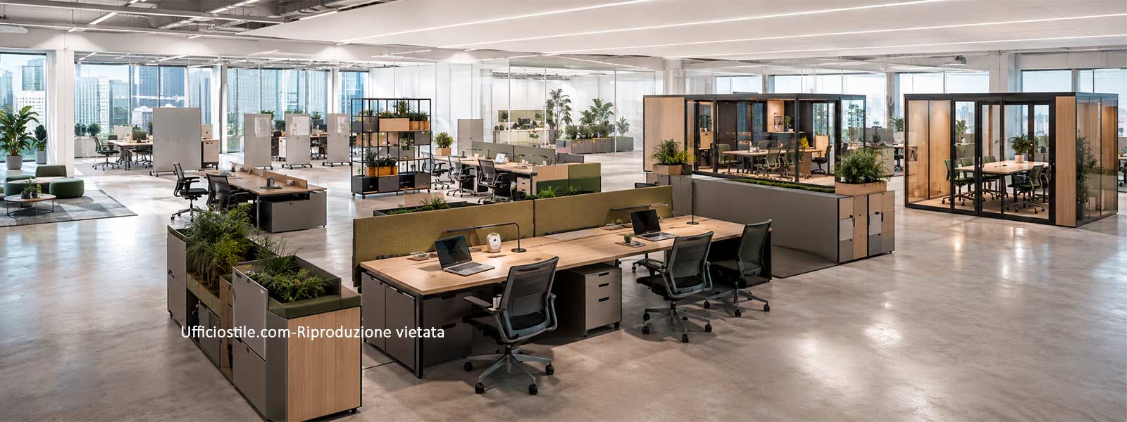 Layout di ufficio modulare a lunga durata