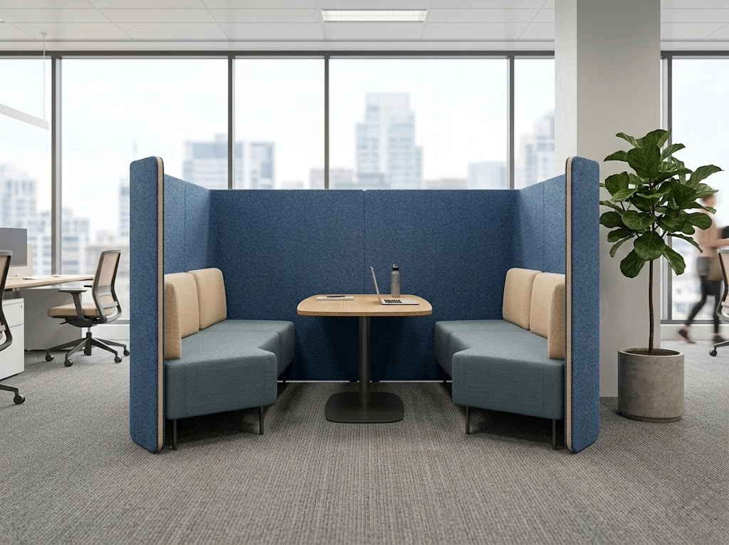 Montaggio modulare plug & play di phone booth e focus room in ufficio
