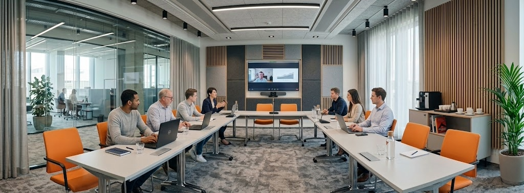 Meeting room con acustica controllata