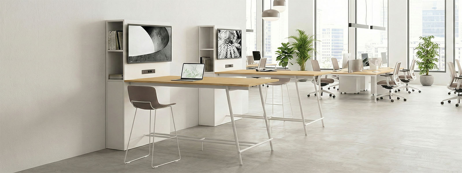 Zona brainstorming con monitor interattivi e tecnologia wireless