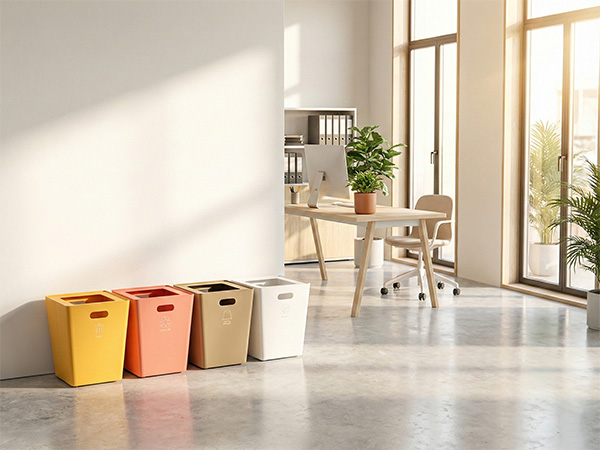 Contenitori con colori e pittogrammi per educare alla sostenibilità in azienda