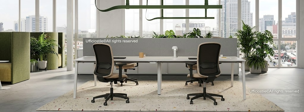 Seduta ergonomica con supporto lombare attivo in ufficio direzionale