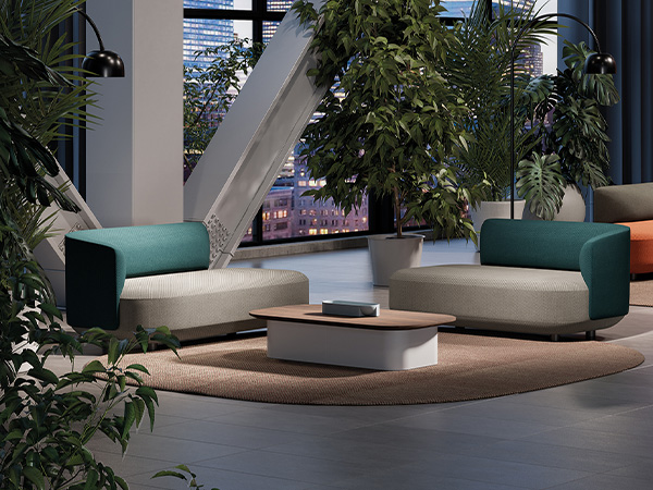 Dettaglio arredi lounge e aree relax hotel