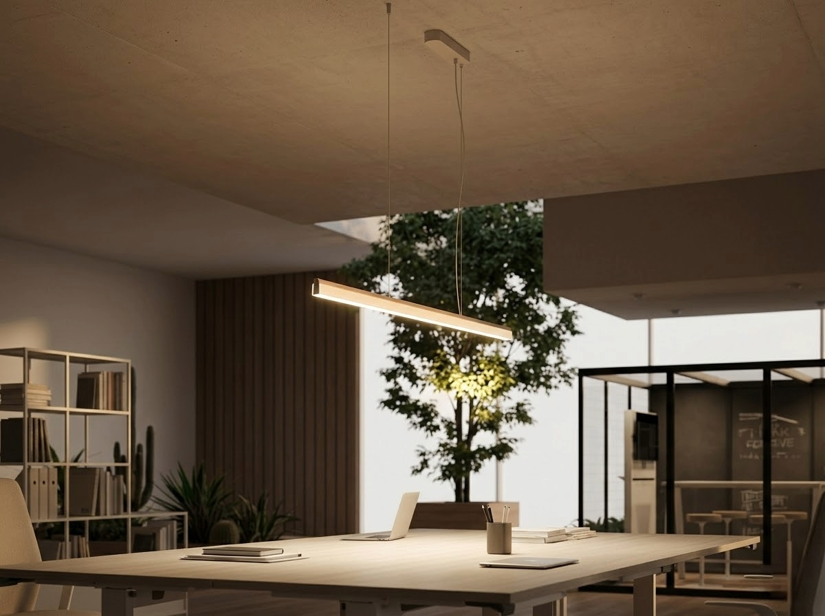 Dettaglio sistema di illuminazione tecnica per open space