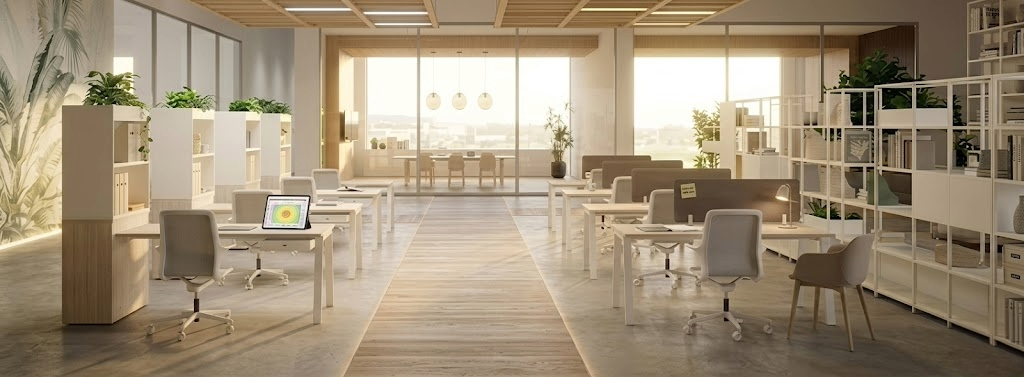 Luce naturale integrata con arredi Ufficiostile