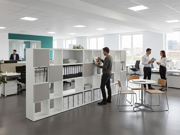 Librerie bifacciali utilizzate come divisori permeabili