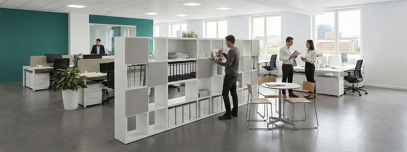 Librerie aperte con verde indoor in area filtro