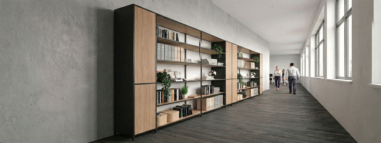 Librerie aperte con verde indoor in area filtro