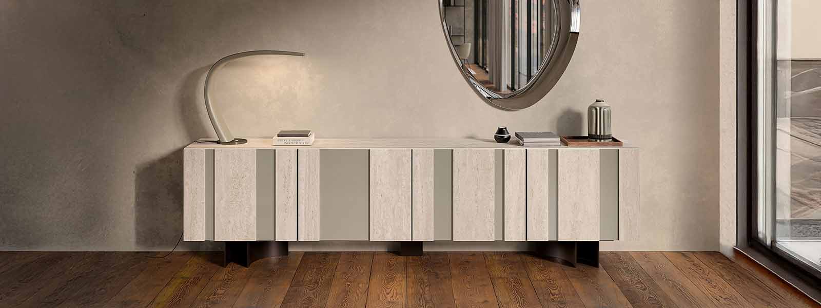 Contenitori direzionali modulari con ante vetro fumé