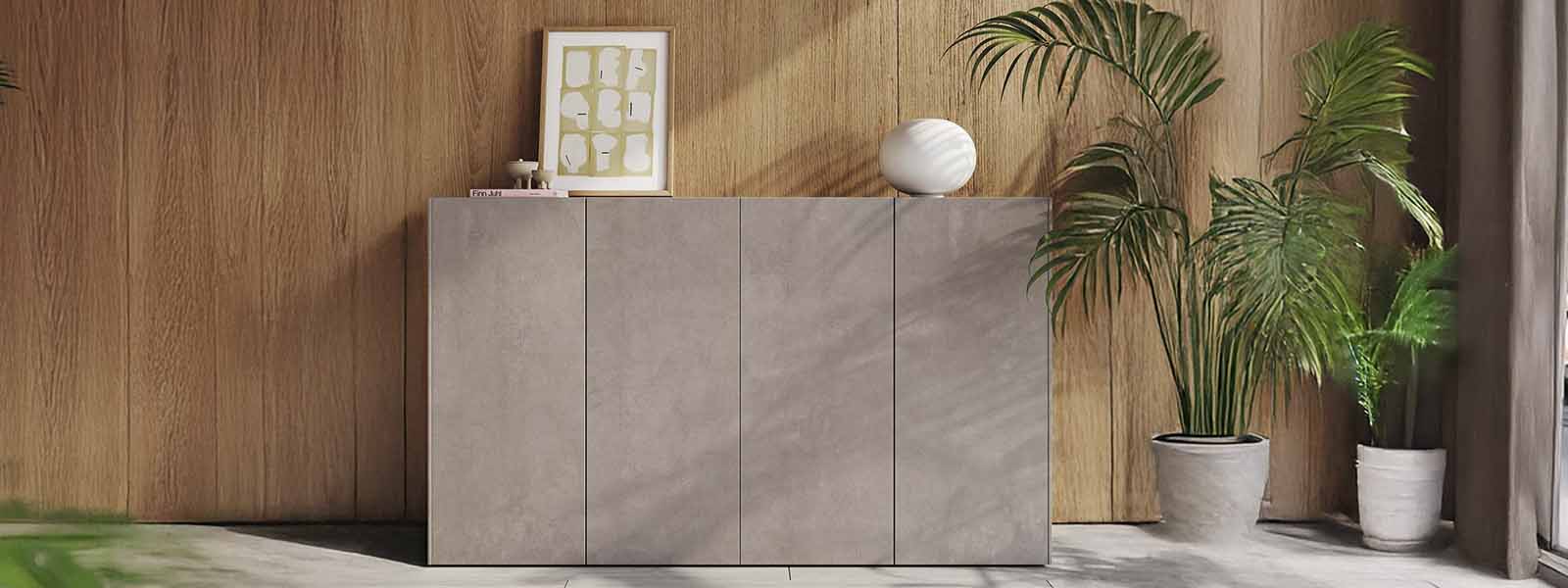 Contenitori direzionali modulari con ante vetro fumé