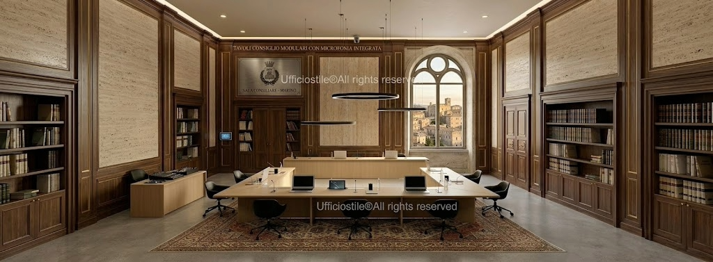 Tavoli consiglio modulari con microfonia integrata