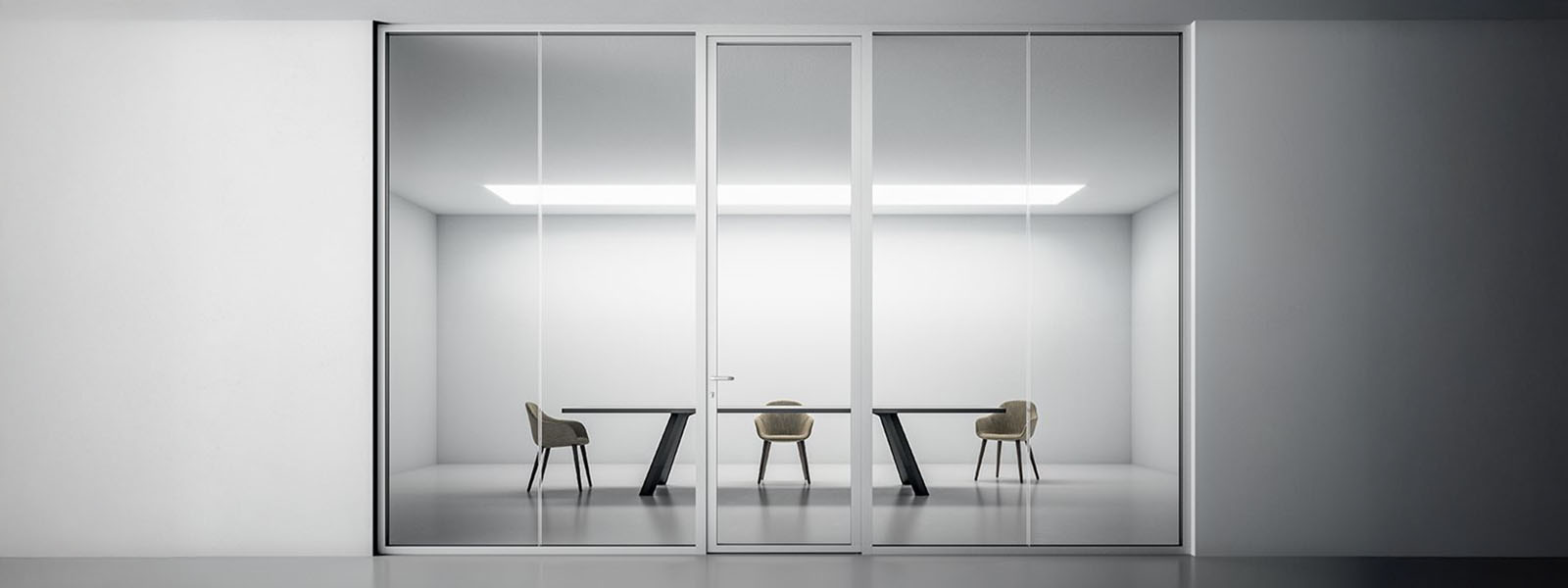 Pareti divisorie HQ in vetro trasparente per ufficio direzionale
