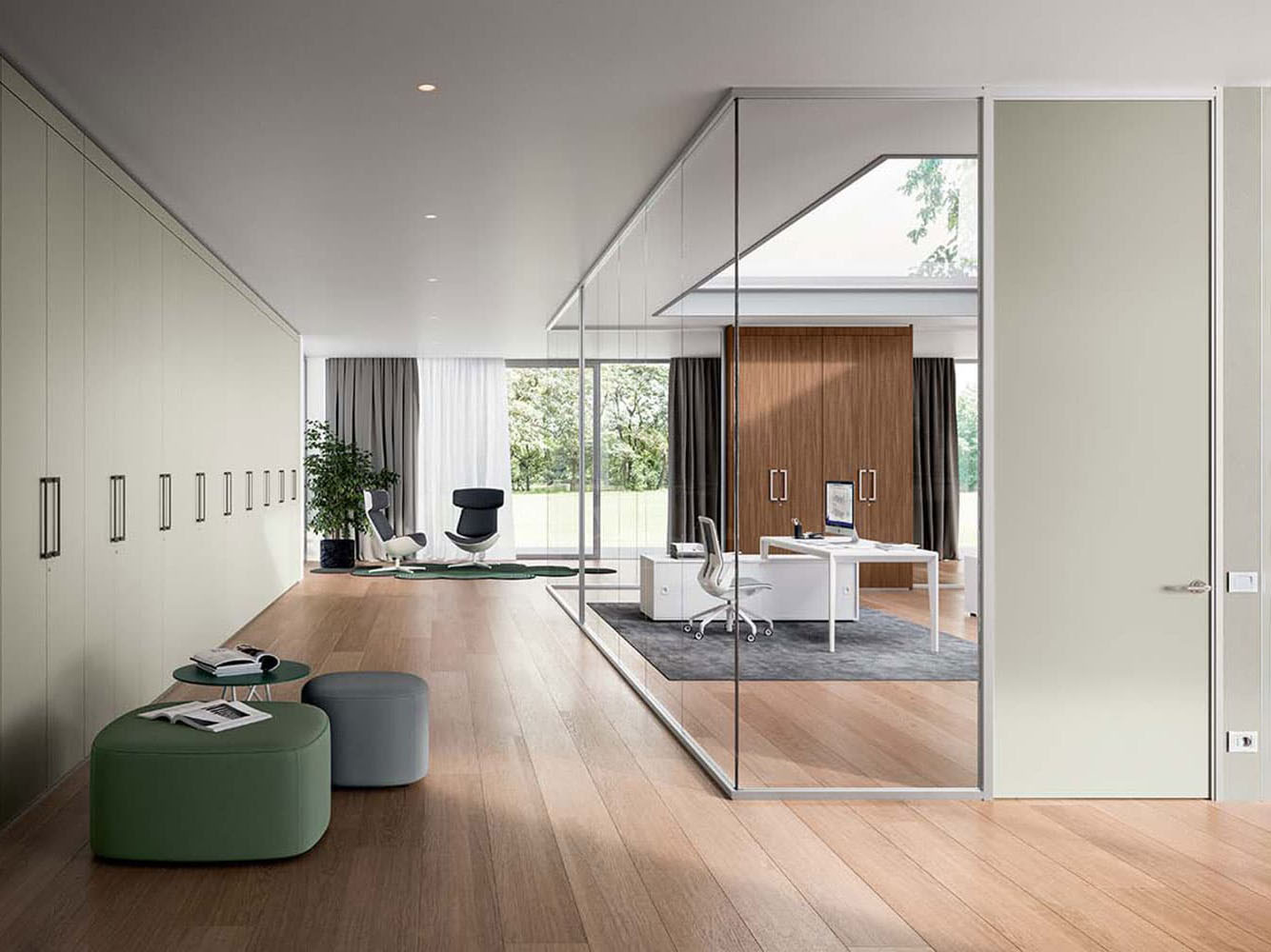 Pareti divisorie HQ con vetro LED privacy opacizzabile
