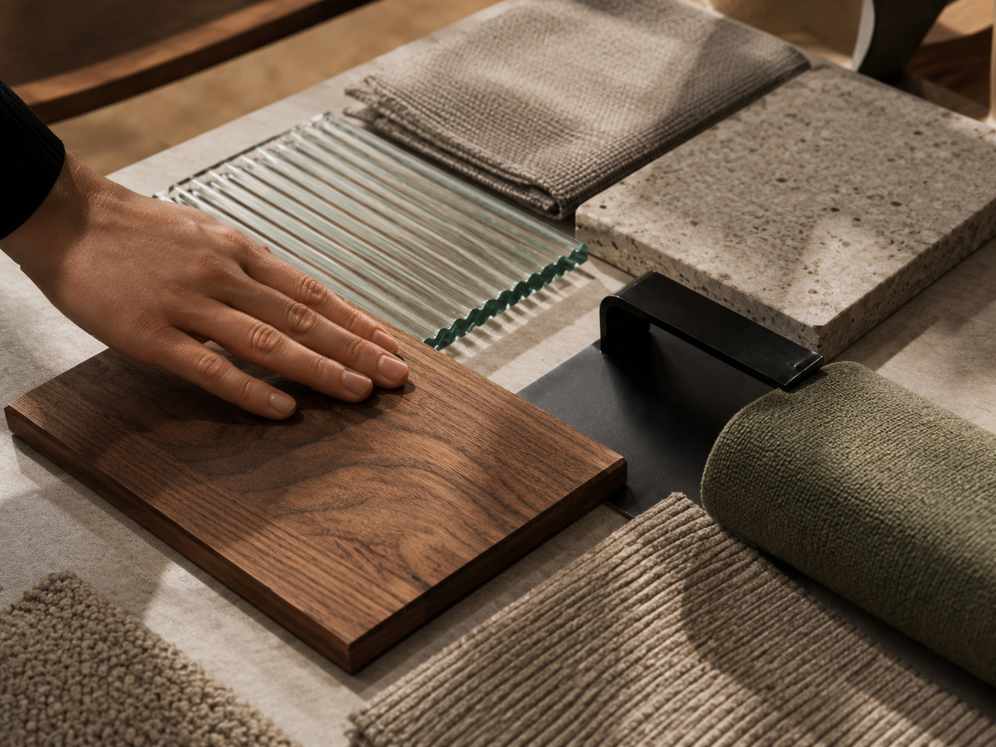 Materiali, finiture, texture e campionature per interior design ufficio