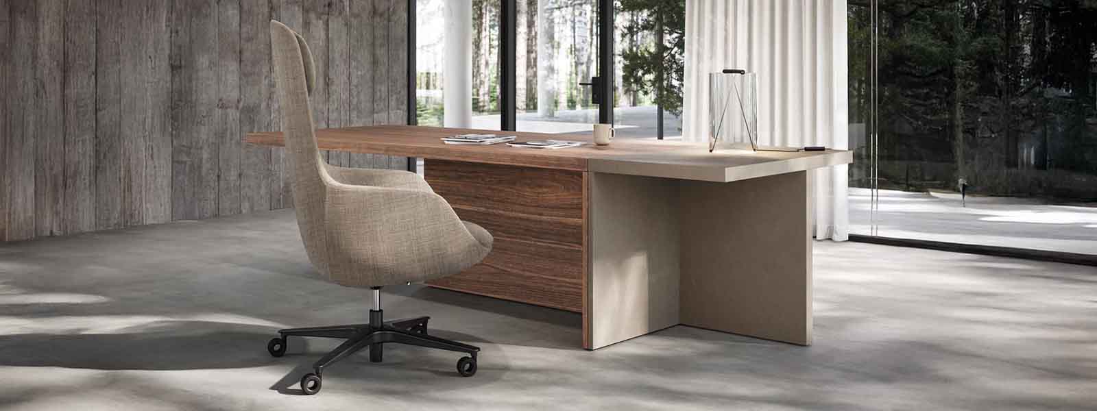 Scrivania legno e console in Oleomalta