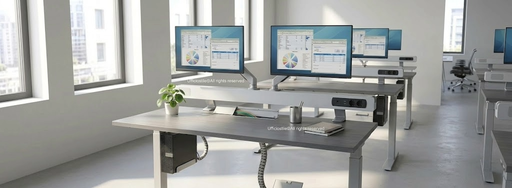 Tavoli per PC con cablaggio dedicato e gestione sicura dei cavi