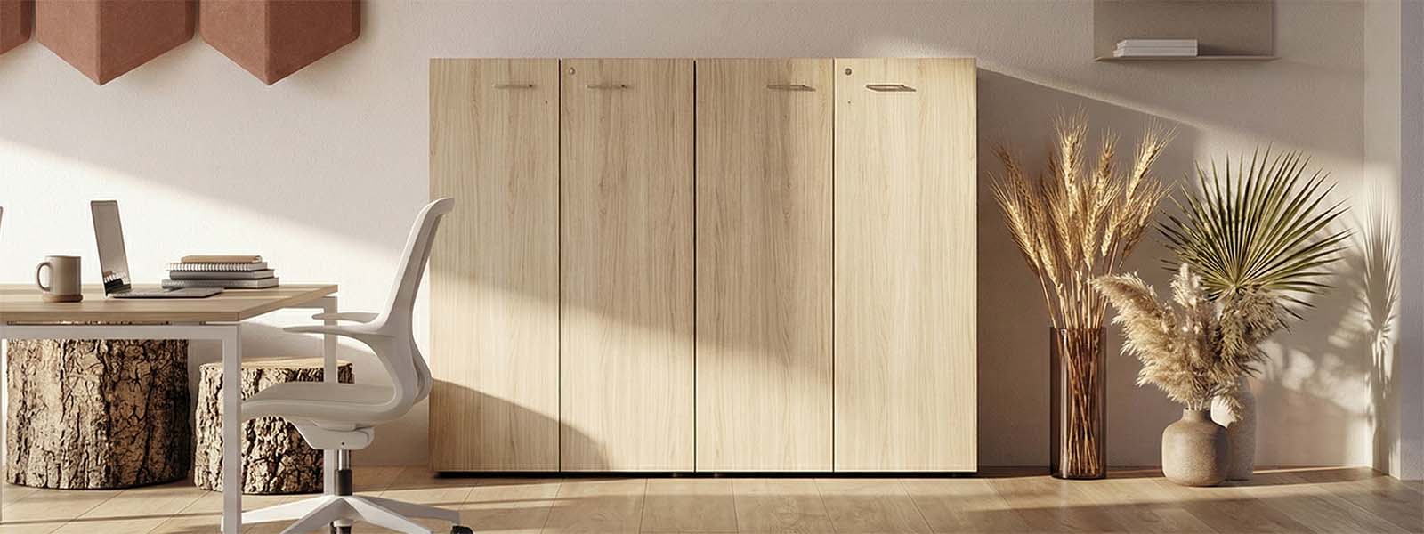 Contenitori verticali salvaspazio coordinati con l’arredo