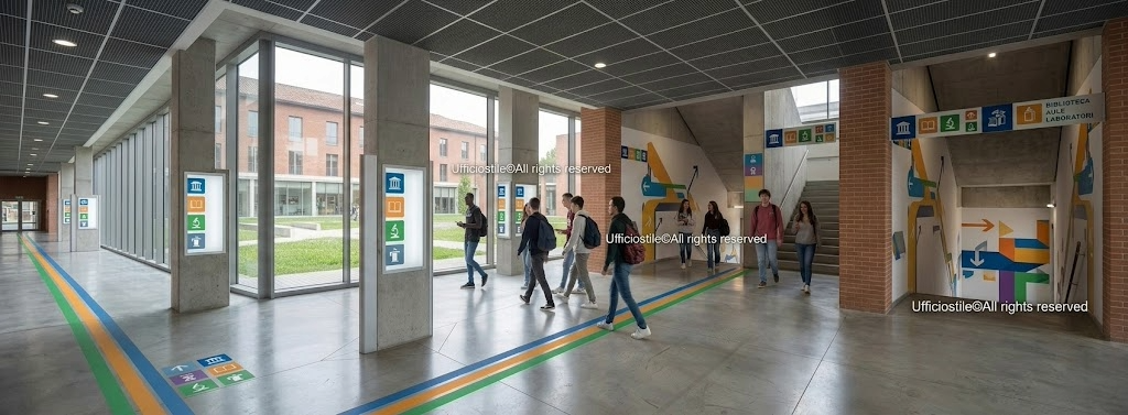 Wayfinding per atri, ingressi principali e reception